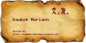 Kaubek Mariann névjegykártya